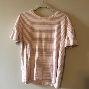 PACSUN pale pink & white striped tee.